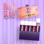 Bold Glam mini lipstick set of 5 in stylish packaging with vibrant shades for a party-ready look.